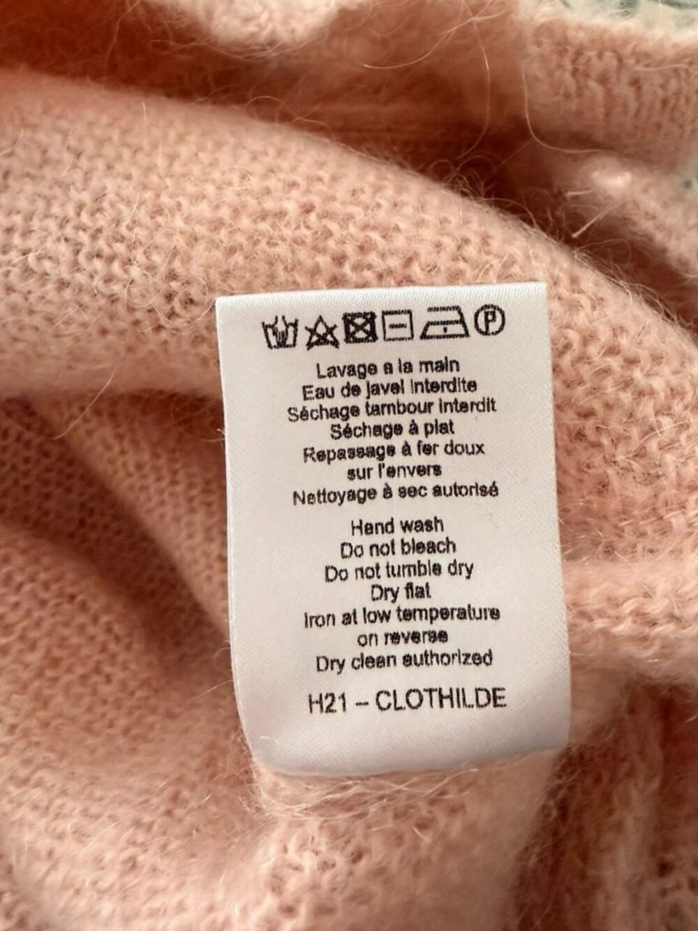 Rouje Paris Knit Cardigan Sweater Light Pink Size L - Picture 8 of 8
